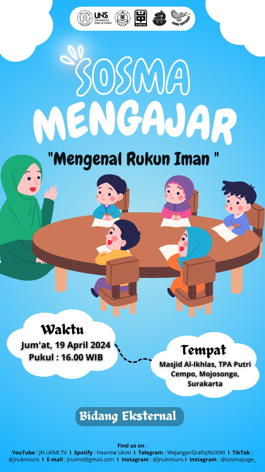 Read more about the article Sosma Mengajar: Seru-Seruan Mengajar di TPA Bersama JN UKMI UNS